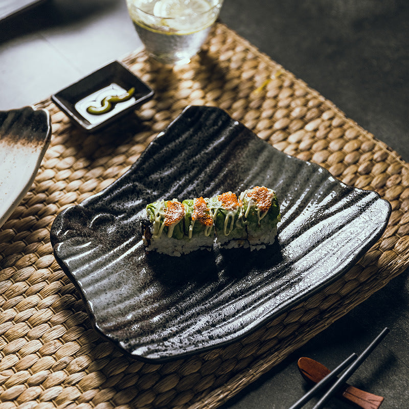 Modern dining table with Japanese meal presentation
