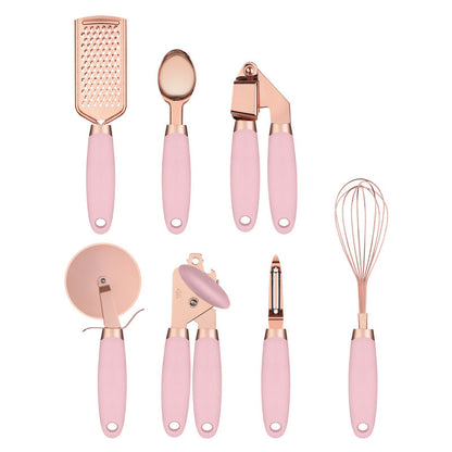 7PCS/SET Kitchen set Copper-plated stainless steel utensils Kitchen gadgets Ice cream spoon Peeler Garlic squeezer cooking tools