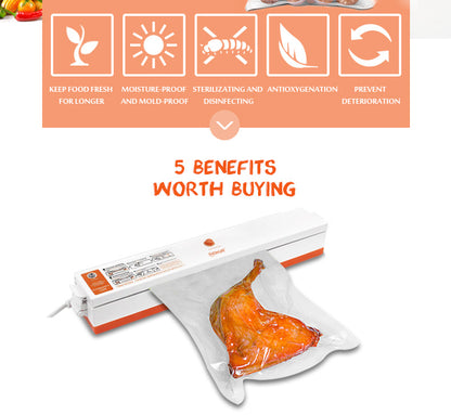 Automatic Vacuum Sealer Machine - Food Preservation System with Bags | Compact & Easy-Use
