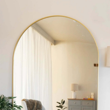 Akiko - Full Length Gold Metal Arched Mirror - 150cm x 60cm