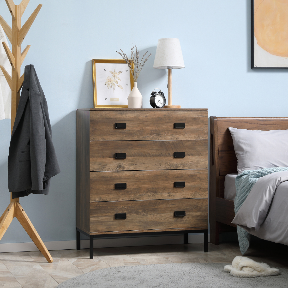 Chest of Drawers, 4 Drawer Unit Storage Chest Bedroom Living Room