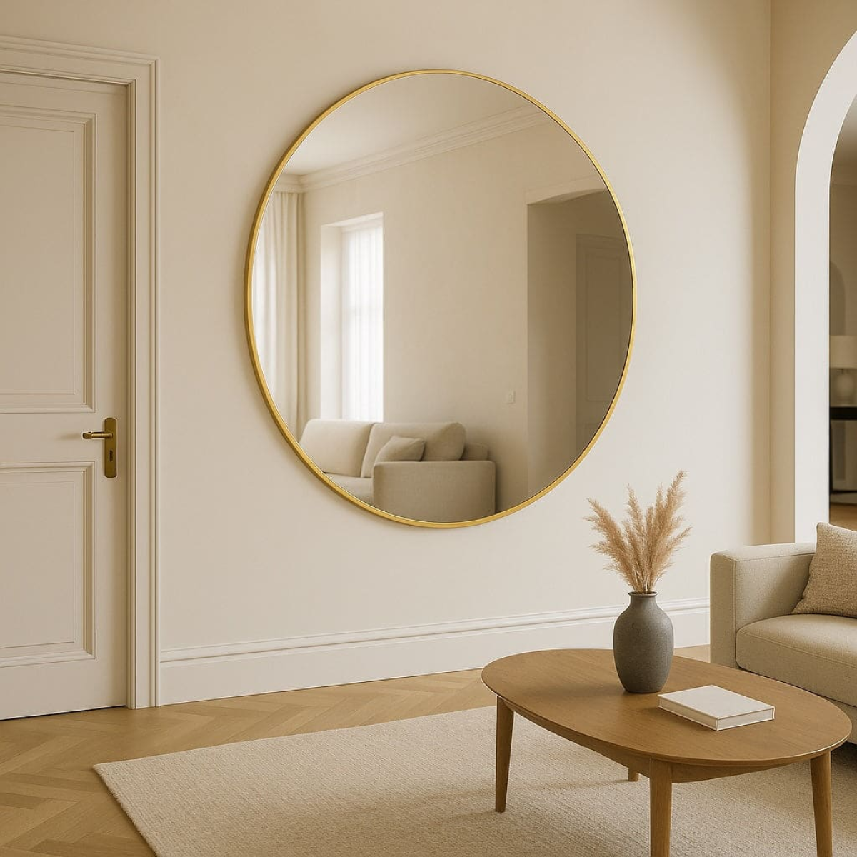 Rei - Extra Large Round Gold Metal Circle Mirror - 150cm x 150cm