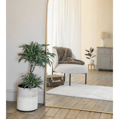 Akiko - Full Length Gold Metal Arched Mirror - 150cm x 60cm
