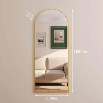 Akiko - Full Length Gold Metal Arched Mirror - 150cm x 60cm