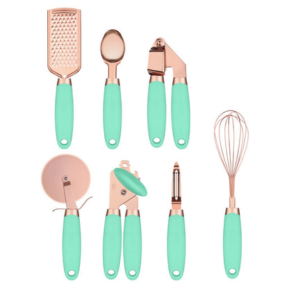 7PCS/SET Kitchen set Copper-plated stainless steel utensils Kitchen gadgets Ice cream spoon Peeler Garlic squeezer cooking tools