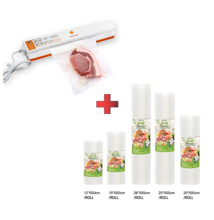 Automatic Vacuum Sealer Machine - Food Preservation System with Bags | Compact & Easy-Use